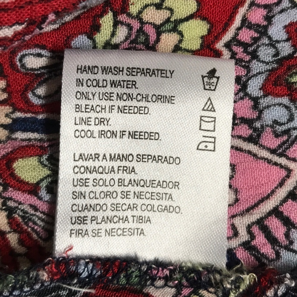 Bila cold shoulder red and navy Boho top - Picture 8 of 8